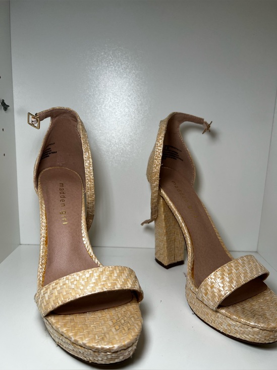 Madden Girl Shoes - Madden Girl Natural Woven Block Heel Sandals